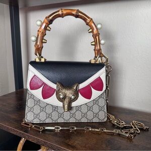 Authentic Gucci Fox Shoulder Bag with Bamboo Handle Dionysus